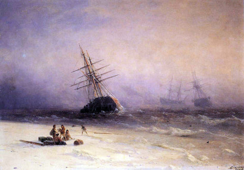  Ivan Constantinovich Aivazovsky Shipwreck on the Black Sea - Hand Painted Oil Painting