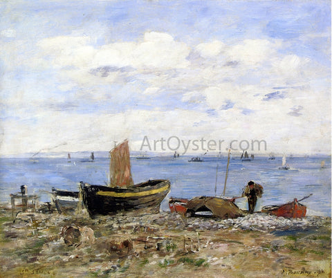  Eugene-Louis Boudin Shore at Sainte-Adresse, Low Tide - Hand Painted Oil Painting