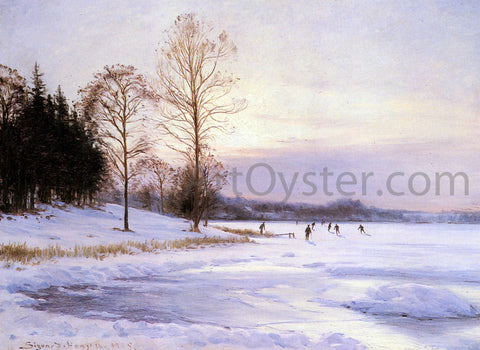  Sigvard-Marius Hansen Skaters on a Frozen Pond - Hand Painted Oil Painting