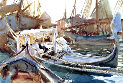  John Singer Sargent Sketching on the Giudecca - Hand Painted Oil Painting