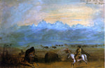  Alfred Jacob Miller Spurs of the Rocky Mountains - Baiting the Buffalo - Hand Painted Oil Painting