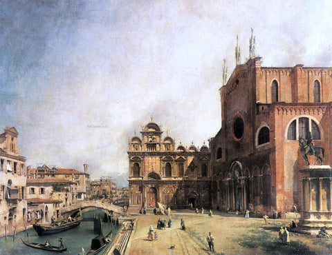  Canaletto SS. Giovanni e Paulo and the Scuola de San Marco - Hand Painted Oil Painting