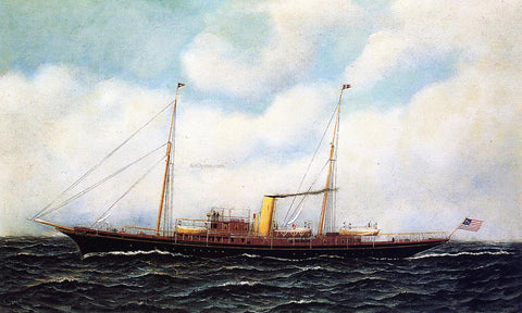  Antonio Jacobsen Steamship Riviera - Hand Painted Oil Painting