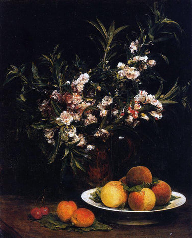  Henri Fantin-Latour Still Life: Balsimines, Peaches and Apricots - Hand Painted Oil Painting