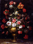  Andrea Scacciati Still Life of Flowers in a Gilt Vase - Hand Painted Oil Painting