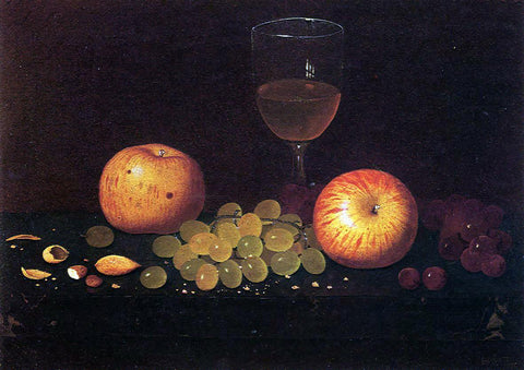  William Michael Harnett Still Life with Apples, Grapes and Almonds - Hand Painted Oil Painting