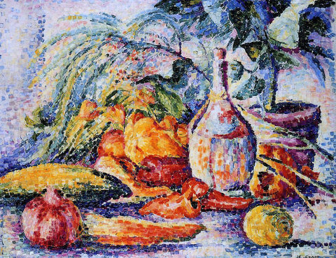  Henri Edmond Cross Still Life with Bottle of Wind - Hand Painted Oil Painting