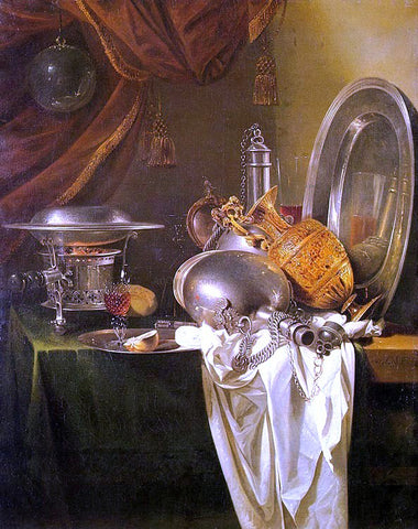  Willem Kalf Still Life with Chafing Dish - Hand Painted Oil Painting