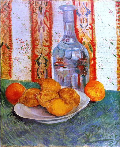 Vincent Van Gogh Still Life with Decanter and Lemons on a Plate - Hand Painted Oil Painting