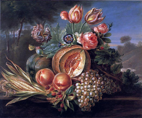  Cornelius De Beet Still Life with Fruit and Flowers - Hand Painted Oil Painting
