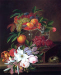  George Forster Still Life with Fruit, Flowers and Bird's Nest - Hand Painted Oil Painting