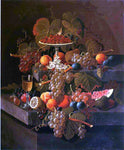  Severin Roesen Still Life with Grapes and Fruit - Hand Painted Oil Painting
