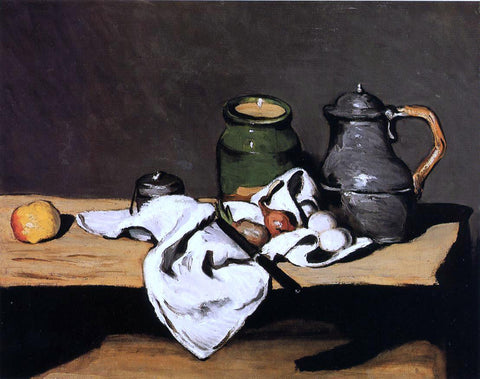  Paul Cezanne Still Life with Green Pot and Pewter Jug - Hand Painted Oil Painting