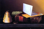  William Michael Harnett Still Life with Ink Bottle, Book and Letter (also known as Still Life with Universal Gazetteer) - Hand Painted Oil Painting