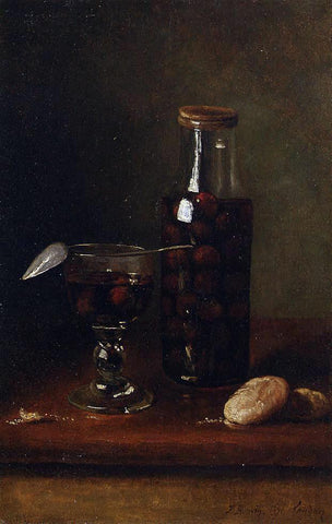  Francois Bonvin Still Life with Jar of Cherries - Hand Painted Oil Painting