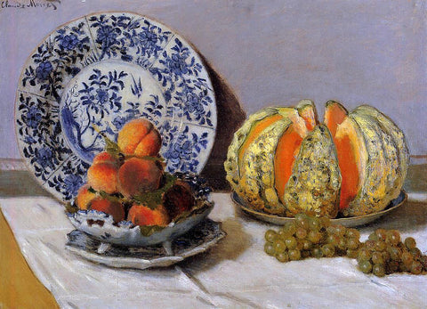 Claude Oscar Monet Still Life with Melon - Hand Painted Oil Painting