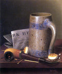  William Michael Harnett Still Life with Mug, Pipe and New York Herald - Hand Painted Oil Painting