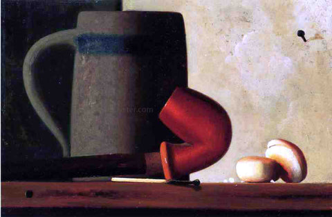  John Frederick Peto Still Life with Mug, Pipe and Oyster Crackers - Hand Painted Oil Painting