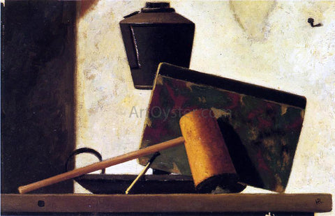  John Frederick Peto Still LIfe with Notebook and Pipe - Hand Painted Oil Painting