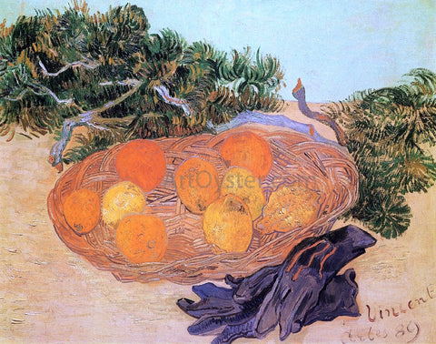  Vincent Van Gogh Still Life with Oranges and Lemons with Blue Gloves - Hand Painted Oil Painting