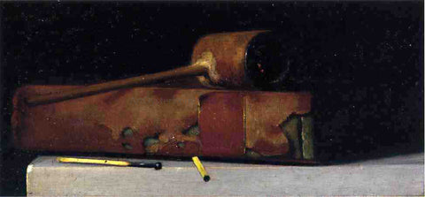  John Frederick Peto Still Life with Pipe and Book - Hand Painted Oil Painting