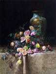  Milne Ramsey Still Life with Roses (also known as Roses and an Oriental Vase on a Brocade Tablecloth) - Hand Painted Oil Painting