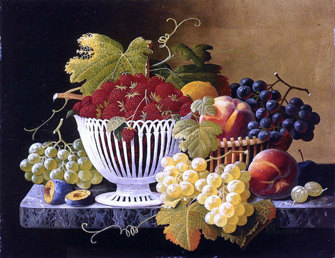  Severin Roesen Still Life with Strawberry Basket - Hand Painted Oil Painting