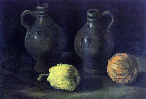  Vincent Van Gogh Still Life with Two Jars and Two Pumpkins - Hand Painted Oil Painting