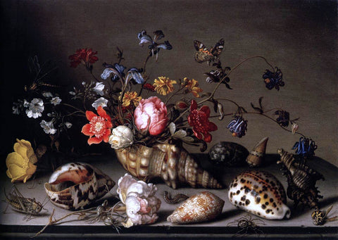  Balthasar Van der Ast Still-Life of Flowers, Shells, and Insects - Hand Painted Oil Painting