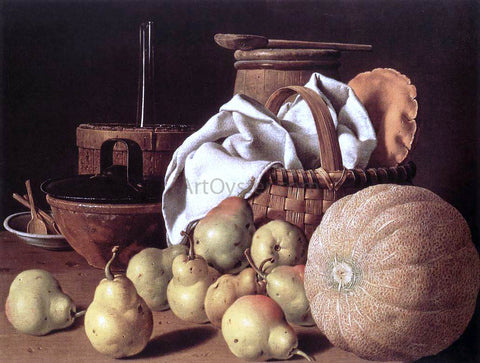  Luis Melendez Still-Life with Melon and Pears - Hand Painted Oil Painting