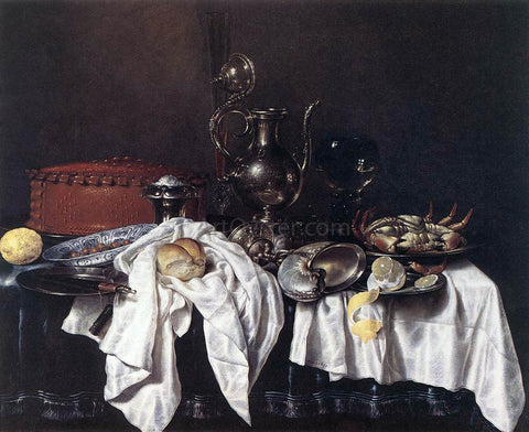  Willem Claesz Heda Still-Life with Pie, Silver Ewer and Crab - Hand Painted Oil Painting