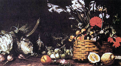  Tommaso Salini Still-Life with Vegetable, Fruit, and Flowers - Hand Painted Oil Painting