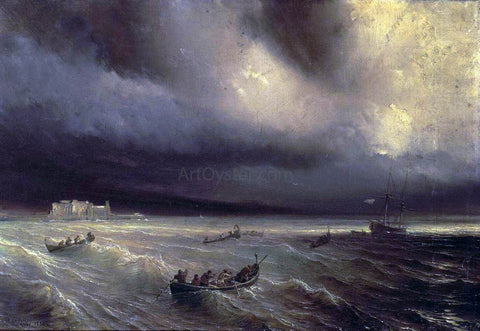  Theodore Gudin Storm in the Sea - Hand Painted Oil Painting