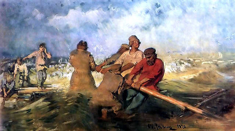  Ilia Efimovich Repin Storm on the Volga - Hand Painted Oil Painting