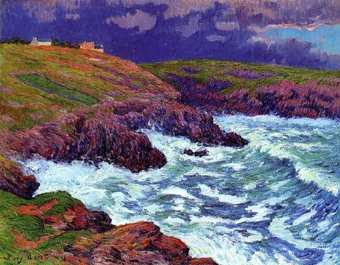  Henri Moret Storm, the Coast of Finestere - Hand Painted Oil Painting