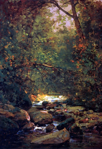  Thomas Hill Stream in Forest Winter - Hand Painted Oil Painting