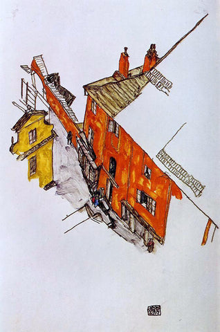  Egon Schiele Street in Krumau - Hand Painted Oil Painting