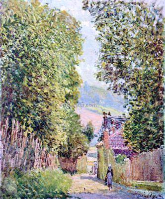  Alfred Sisley Street in Louveciennes, Sunlight - Hand Painted Oil Painting