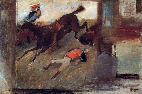  Edgar Degas Studio Interior with 'The Steeplechase' - Hand Painted Oil Painting