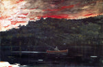  Winslow Homer Sunrise, Fishing in the Adirondacks - Hand Painted Oil Painting