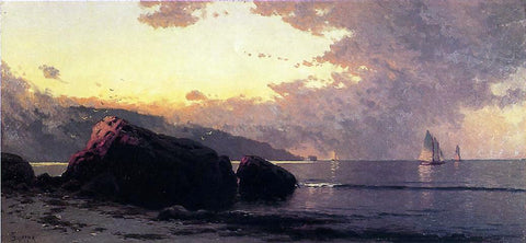  Alfred Thompson Bricher Sunset, Bailey Island - Hand Painted Oil Painting