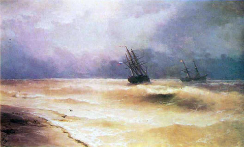  Ivan Constantinovich Aivazovsky Surf near coast of Crimea - Hand Painted Oil Painting