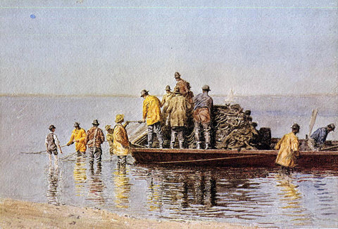  Thomas Eakins Taking up the Net - Hand Painted Oil Painting