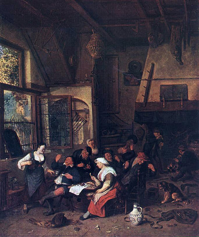  Cornelis Dusart Tavern Scene - Hand Painted Oil Painting