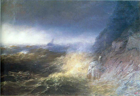  Ivan Constantinovich Aivazovsky Tempest on the Black Sea - Hand Painted Oil Painting