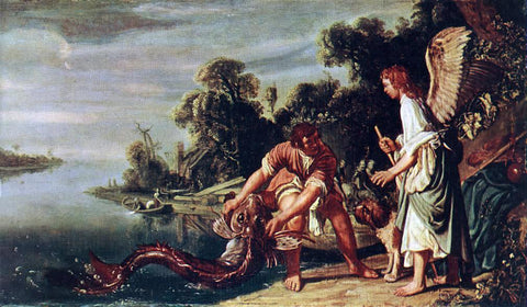  Pieter Lastman The Angel and Tobias with the Fish - Hand Painted Oil Painting