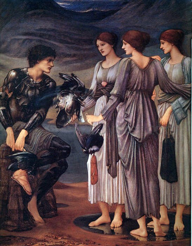  Sir Edward Burne-Jones The Arming of Perseus - Hand Painted Oil Painting