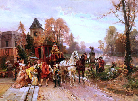  Cesare-Auguste Detti The Arrival of the Baby - Hand Painted Oil Painting
