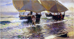  Joaquin Sorolla Y Bastida The arrival of the Boats - Hand Painted Oil Painting