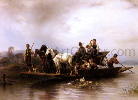 Wilhelm Alexander Meyerheim The Arrival of the Ferry - Hand Painted Oil Painting
